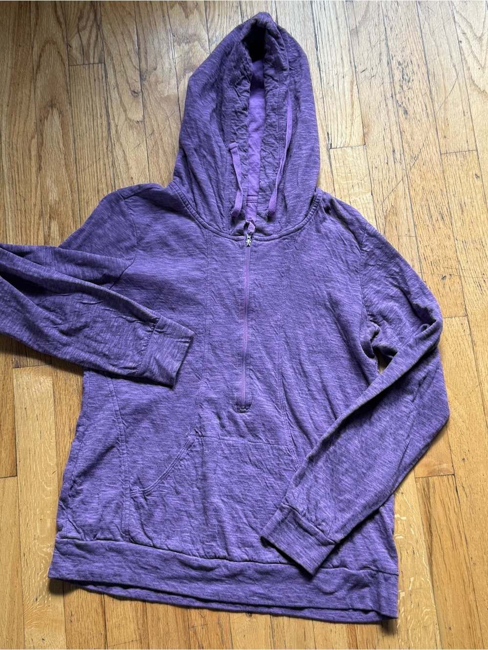 Lucy Heathered Purple Half-Zip Hoodie
